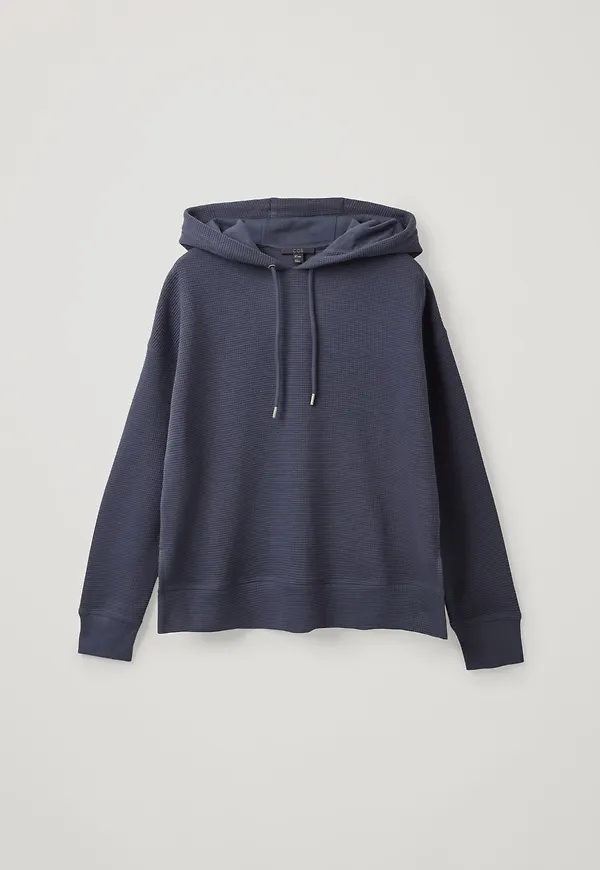 ORGANIC COTTON WAFFLE-KNIT HOODIE