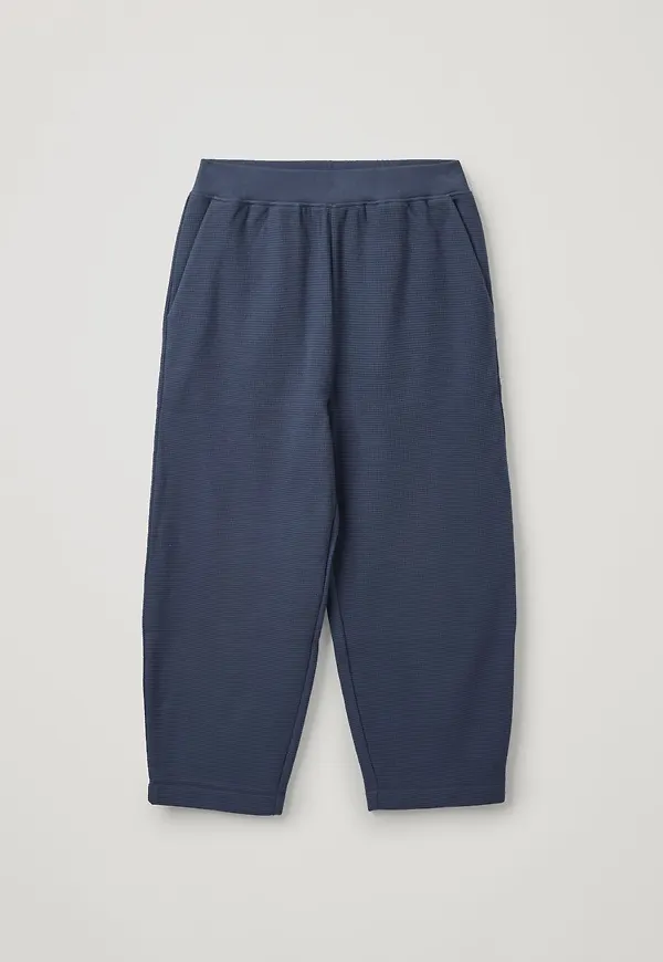 ORGANIC COTTON WAFFLE-KNIT TROUSERS