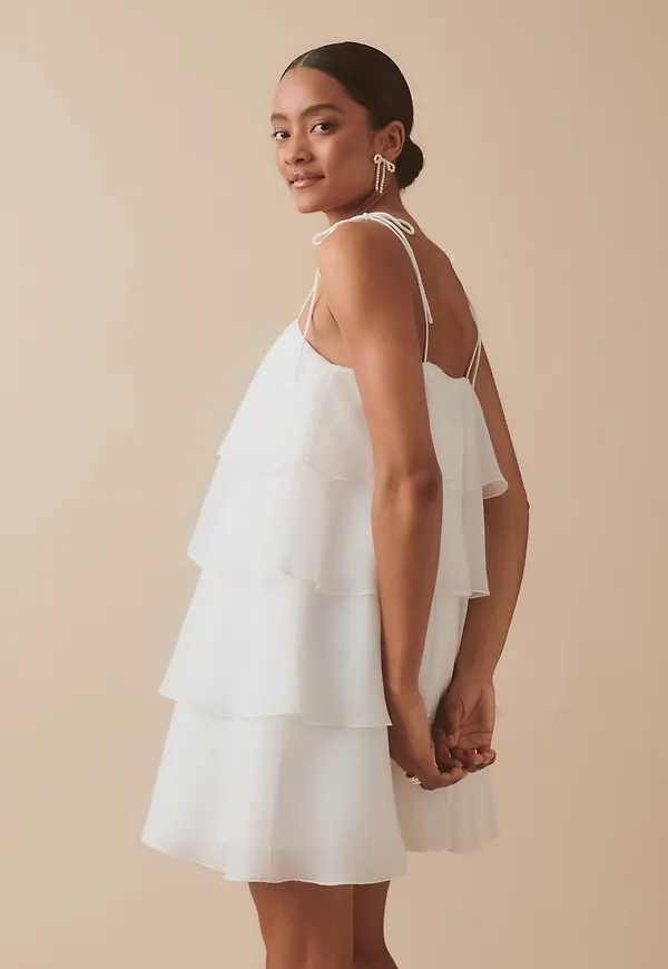 Organza frill mini dress