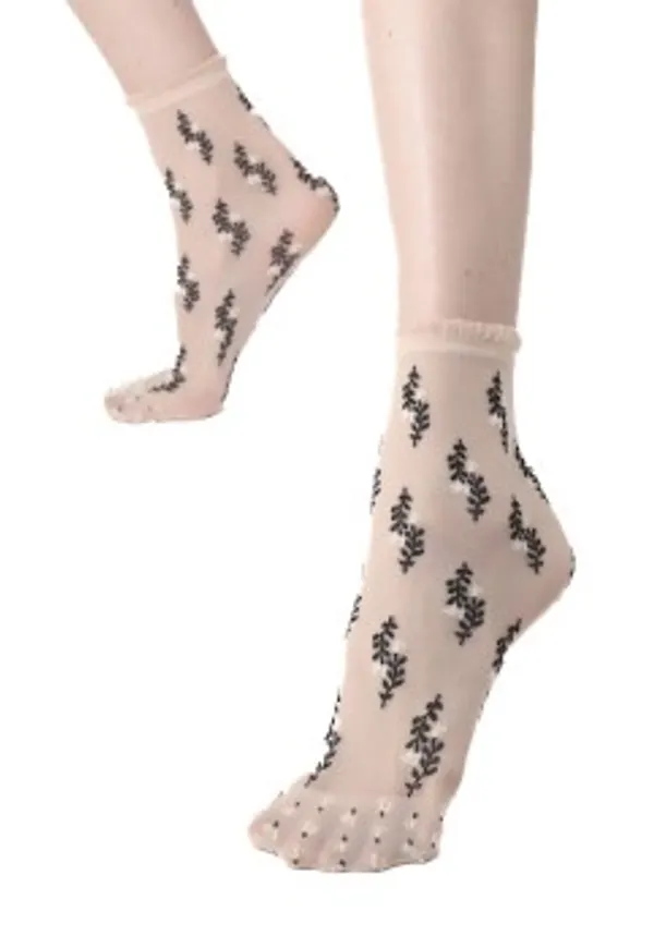 Oroblu Strumpor Flowering Socks 20 Beige polyamid One Size Dam