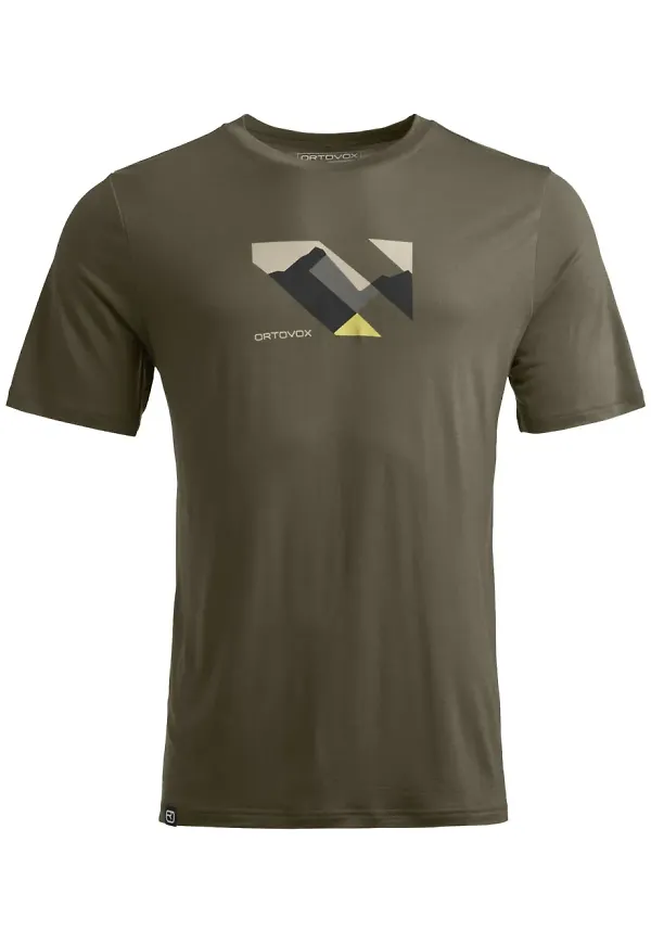 ORTOVOX t-shirt med bergstryck - Grön