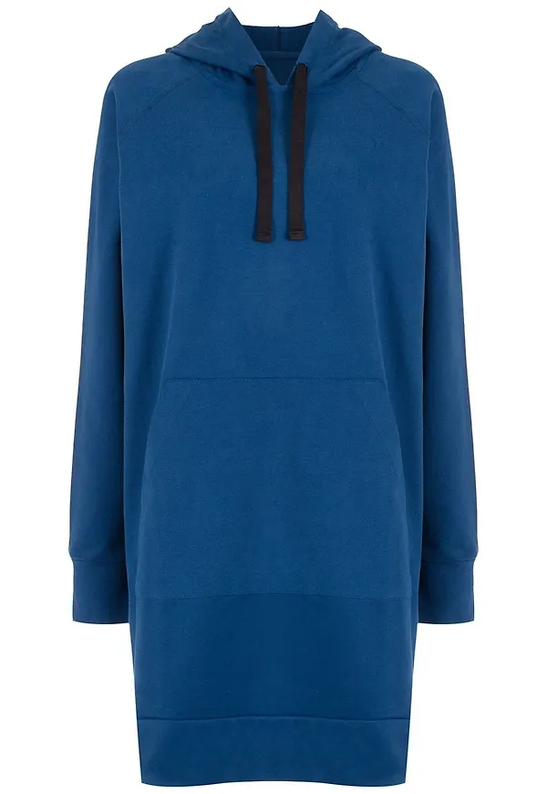 Osklen midiklänning med hoodie - Blå