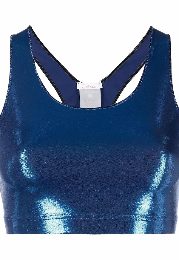 Oséree linne med metallic-effekt - Blå
