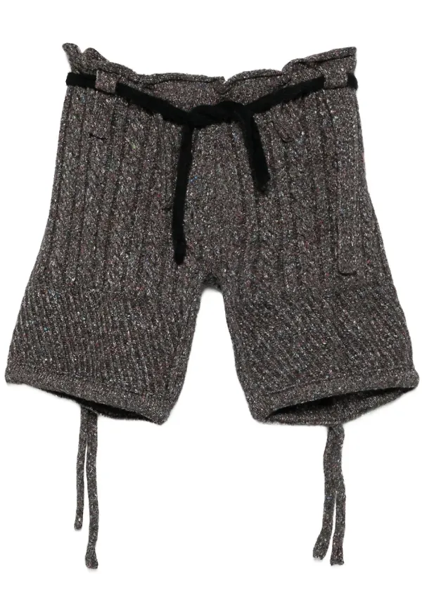 Ottolinger kabelstickade shorts med dragsko - Grå