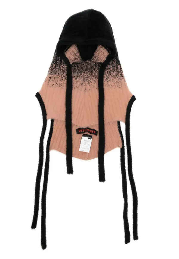 Ottolinger ribbstickad balaclava - Svart