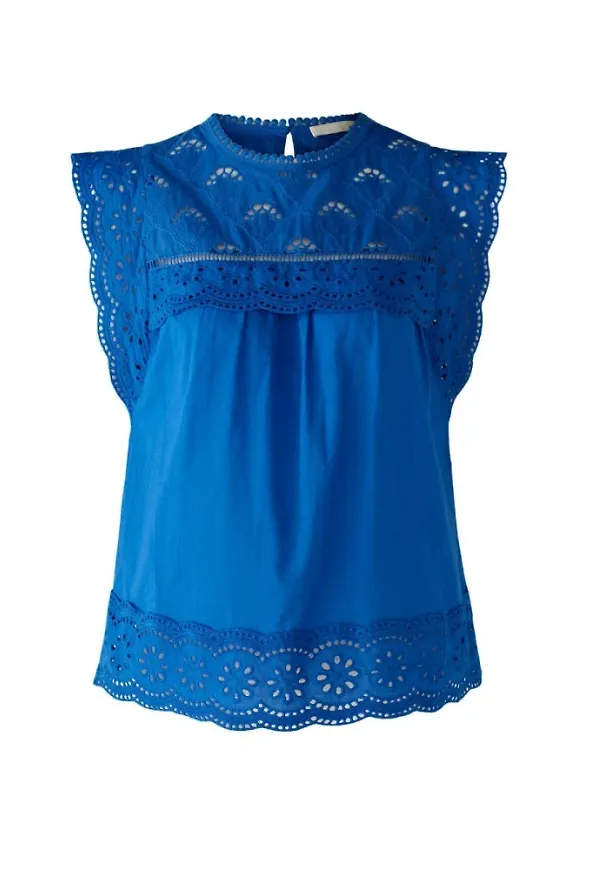 Oui Sleeveless Tops Blå, Dam