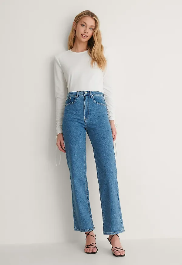Oumayma x NA-KD Ekologiska Jeans - Blue