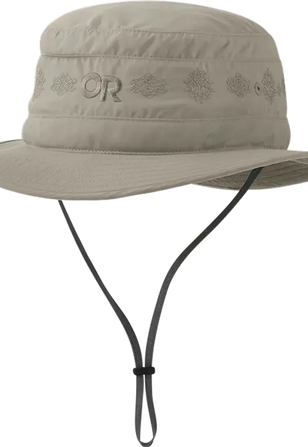 Outdoor Research Women's Solar Roller Sun Hat Khaki-Rice Embroidery
