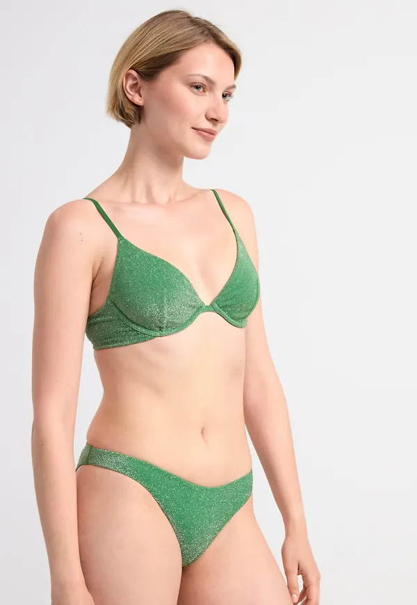Ovadderad bikini-bh i lurex
