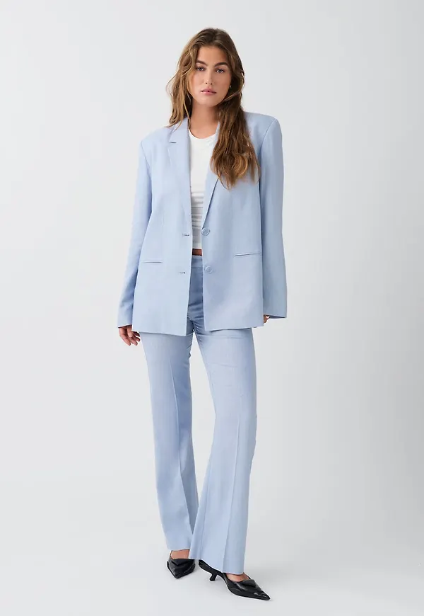 Oversize linen blend blazer