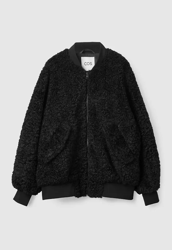 OVERSIZED-FIT TEDDY BOMBER JACKET