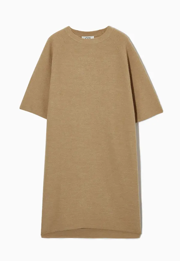 OVERSIZED-FIT WOOL T-SHIRT DRESS