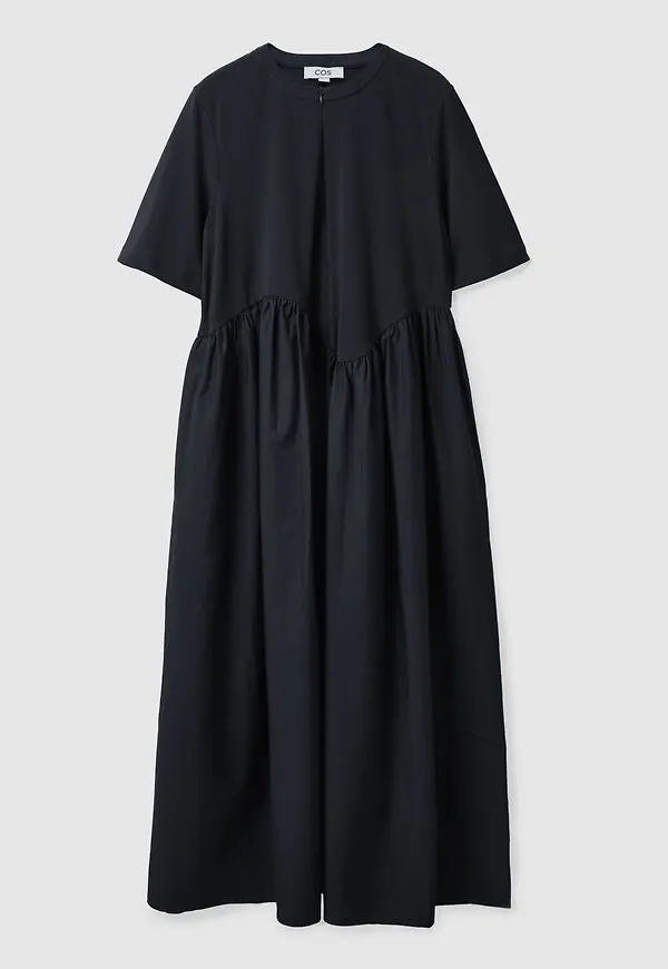 OVERSIZED ASYMMETRIC-WAIST DRESS