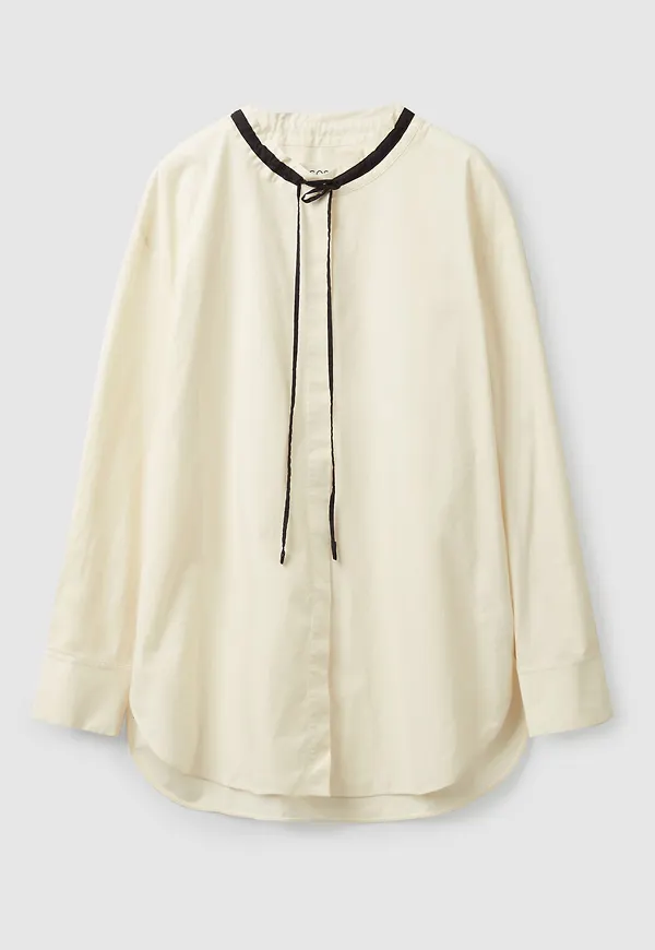 OVERSIZED CONTRAST-TRIM SHIRT