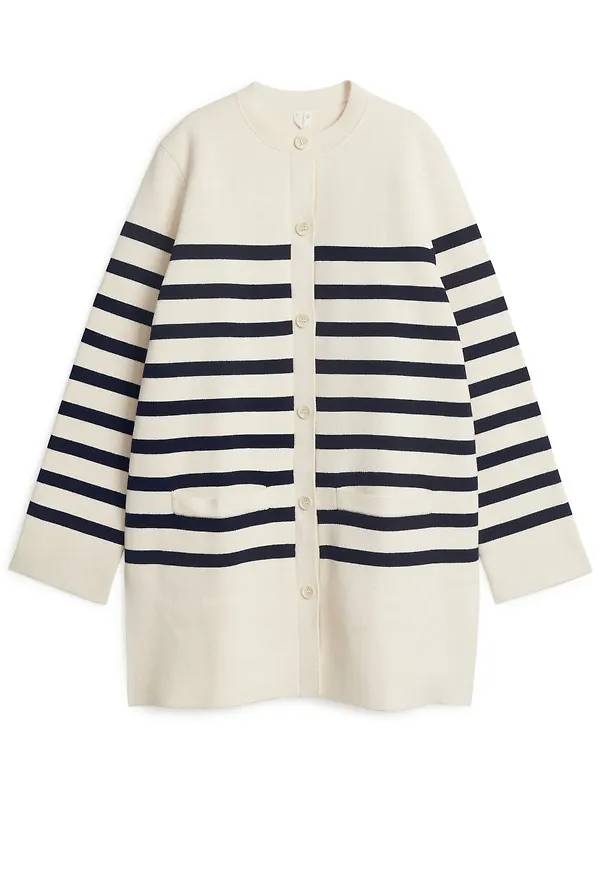 Oversized Cotton Cardigan - White