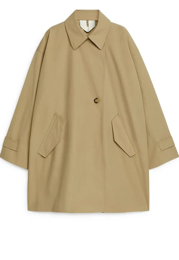 Oversized Cotton Coat - Beige