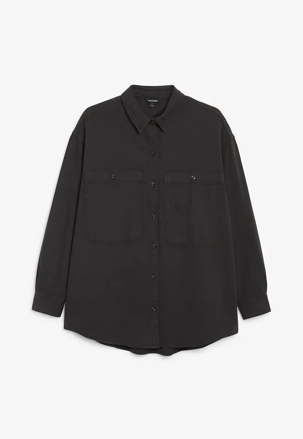 Oversized cotton shirt - Black