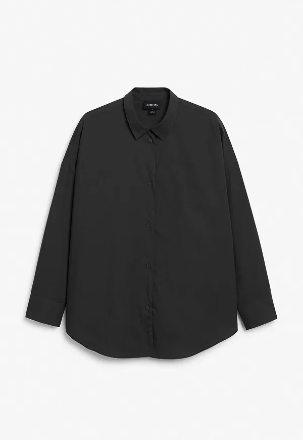 Oversized cotton shirt - Black
