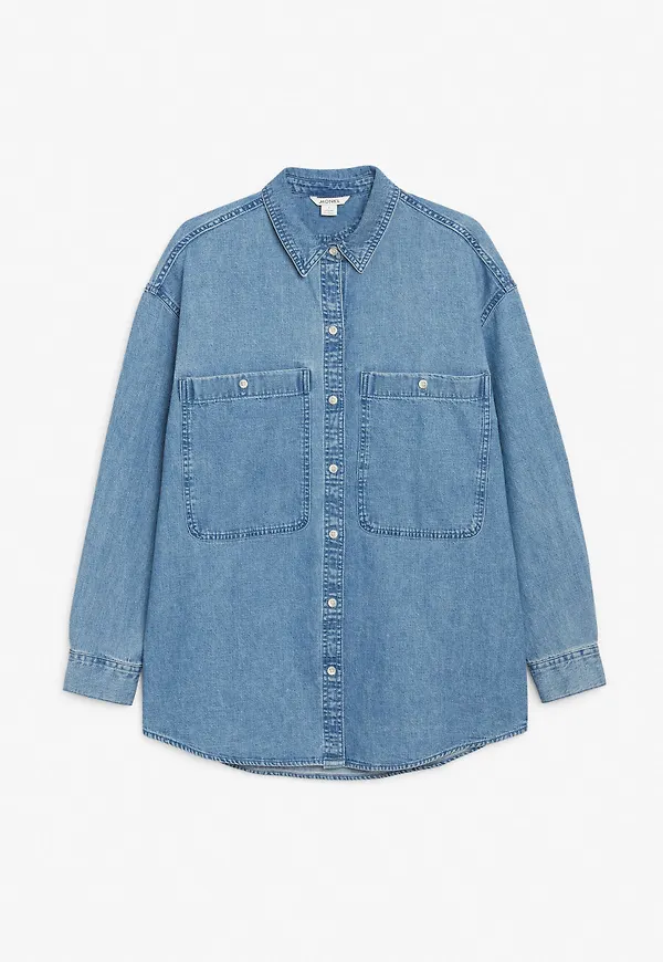 Oversized cotton shirt - Blue