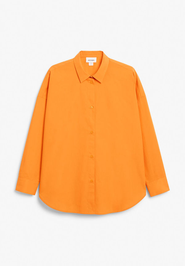 Oversized cotton shirt - Orange