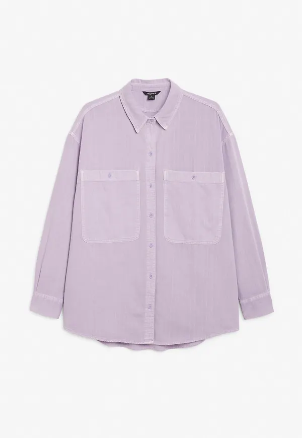 Oversized cotton shirt - Purple