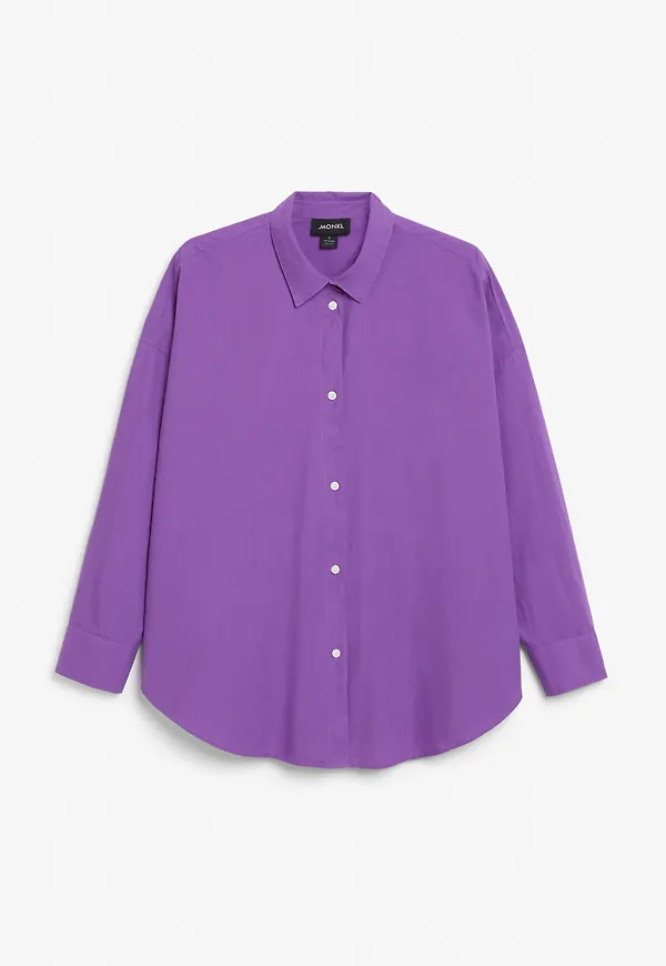 Oversized cotton shirt - Purple