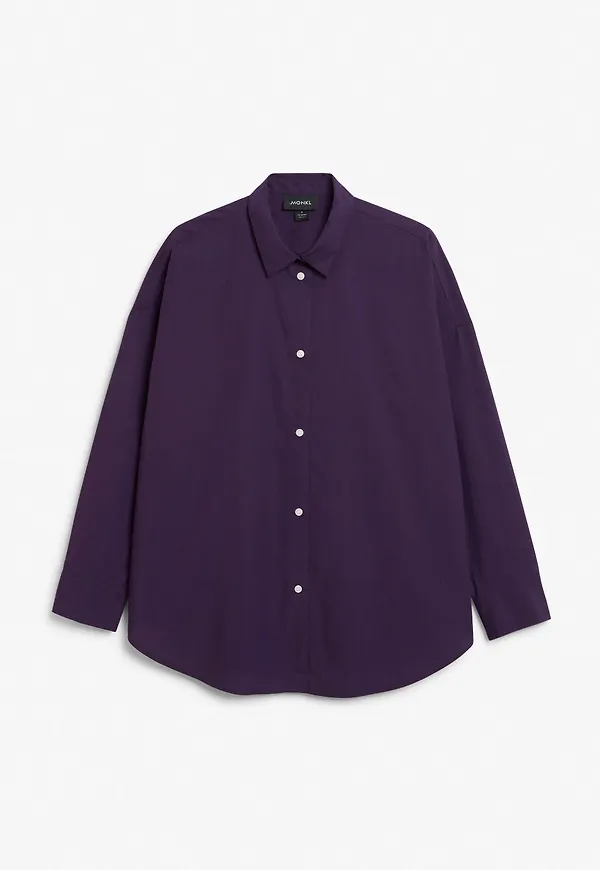 Oversized cotton shirt - Purple