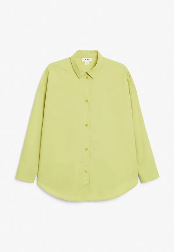 Oversized cotton shirt - Yellow