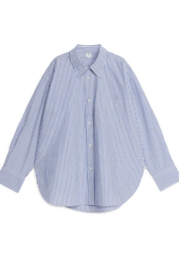Oversized Cotton Shirt - Blue