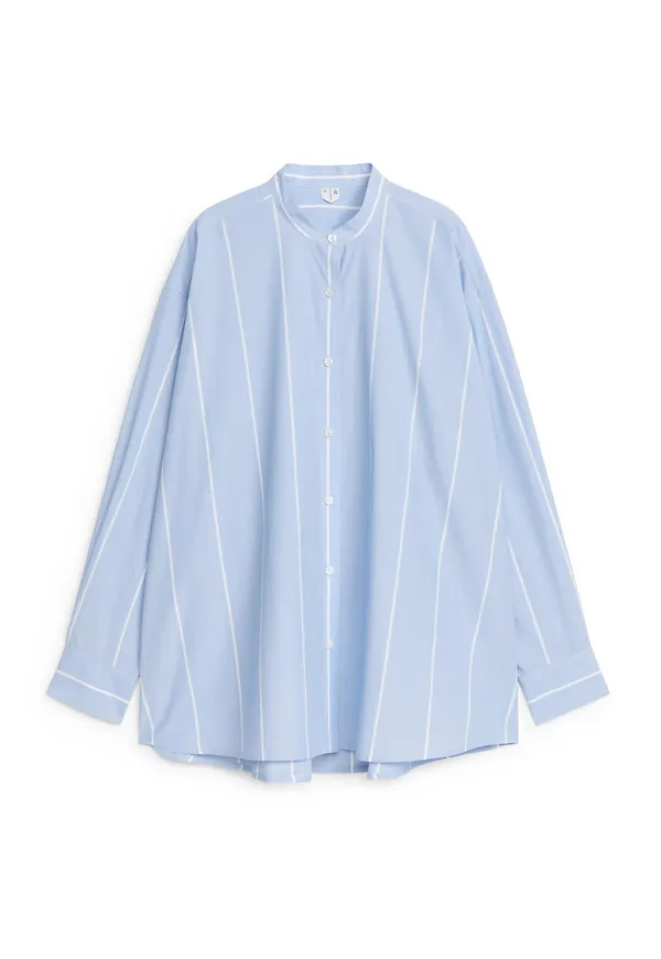 Oversized Cotton Shirt - Blue