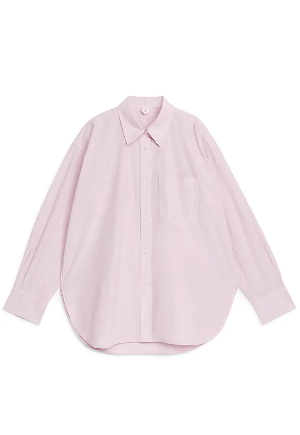 Oversized Cotton Shirt - Purple