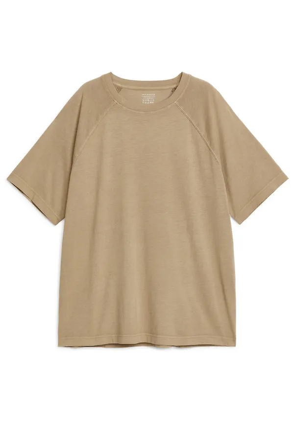 Oversized Cotton T-Shirt - Beige