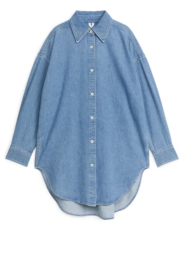 Oversized Denim Shirt - Blue
