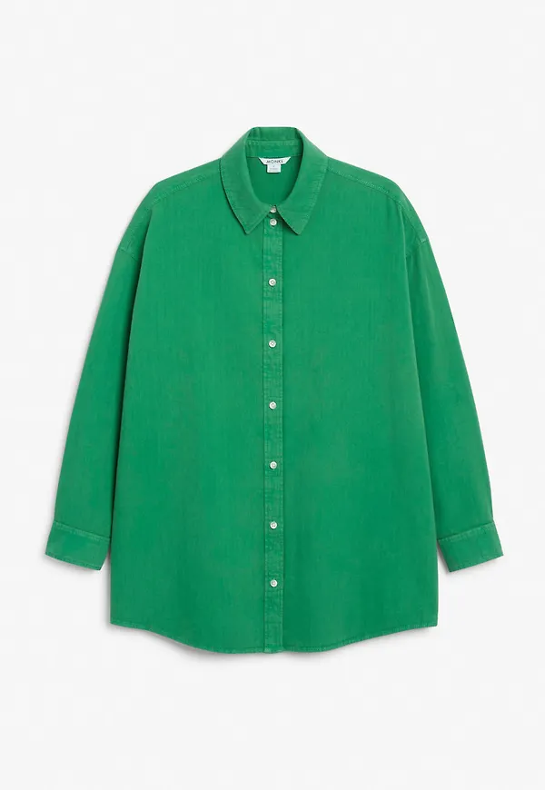 Oversized denim shirt - Green