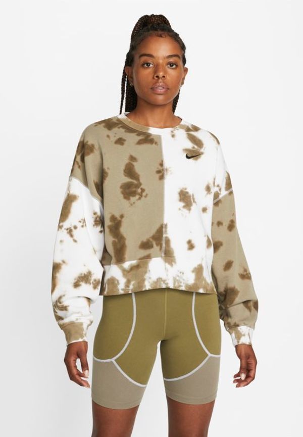 Oversized fleece-tröja Nike Sportswear med tie-dye och rund hals för kvinnor - Grå
