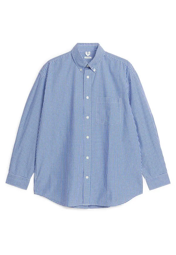 Oversized Gingham Shirt - Blue