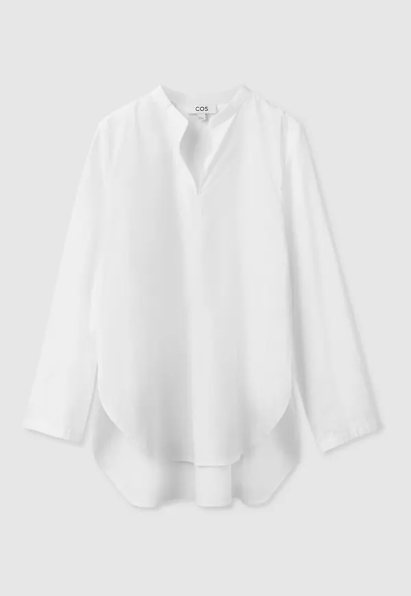 OVERSIZED GRANDAD-COLLAR BLOUSE