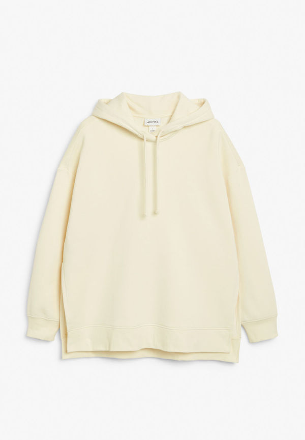 Oversized hoodie with side slits - Yellow