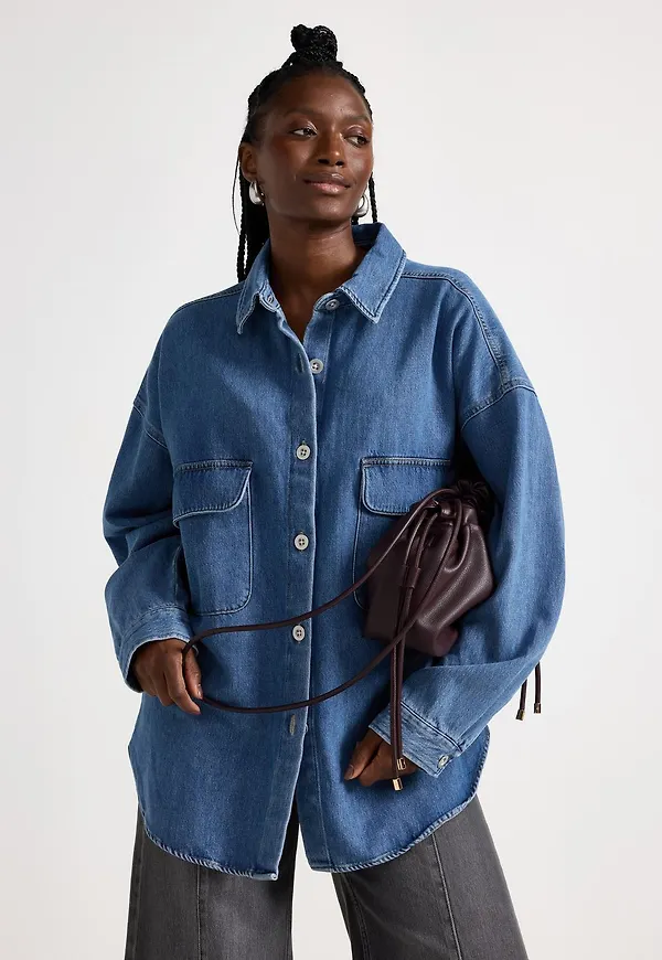 Oversized jeansskjorta