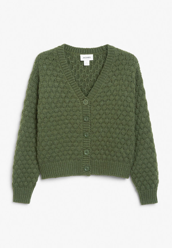 Oversized knit cardigan - Green