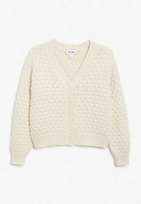 Oversized knit cardigan - White