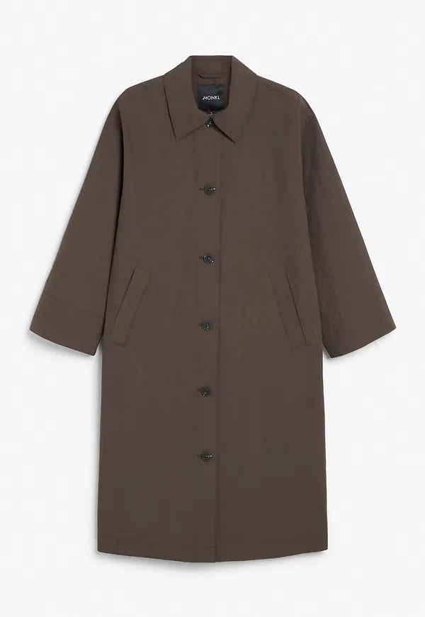 Oversized lightweight coat - Brown