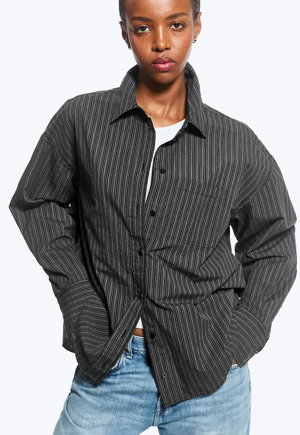 Oversized Long-Sleeved Cotton Shirt
