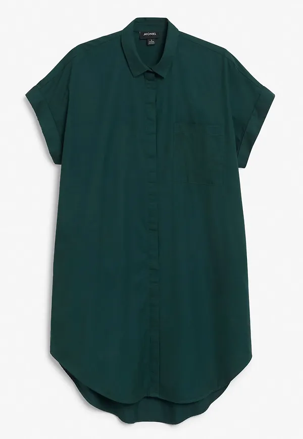 Oversized midi shirt dress - Green