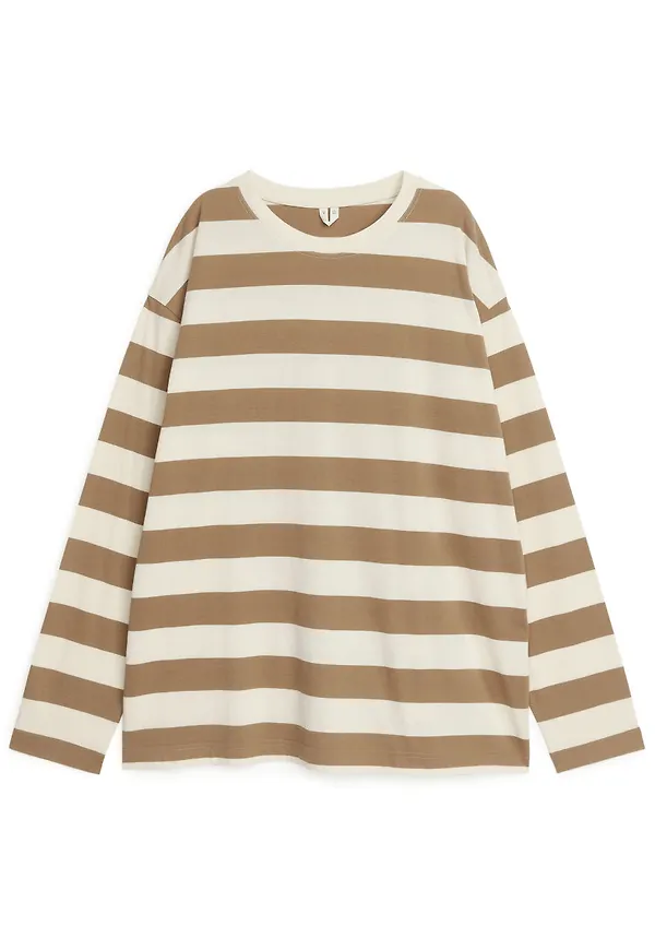 Oversized Pima Cotton T-shirt - Beige