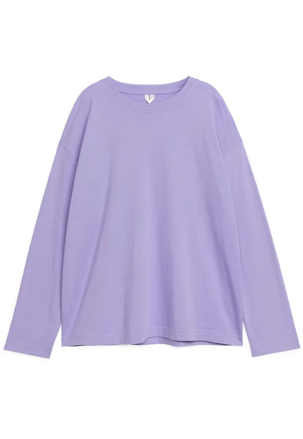 Oversized Pima Cotton T-shirt - Purple
