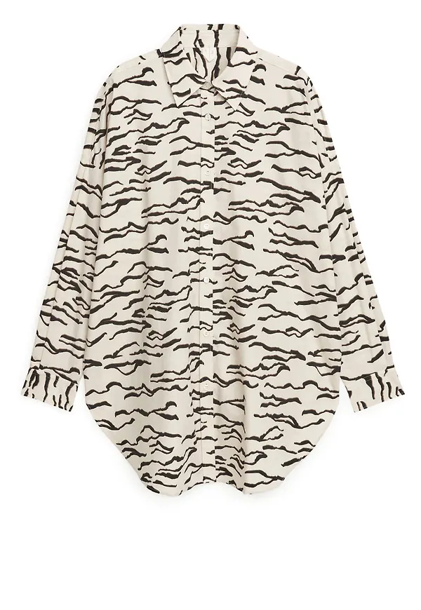Oversized Poplin Shirt - Beige