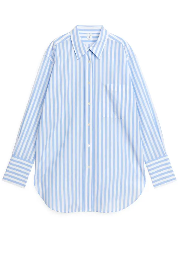 Oversized Poplin Shirt - Blue
