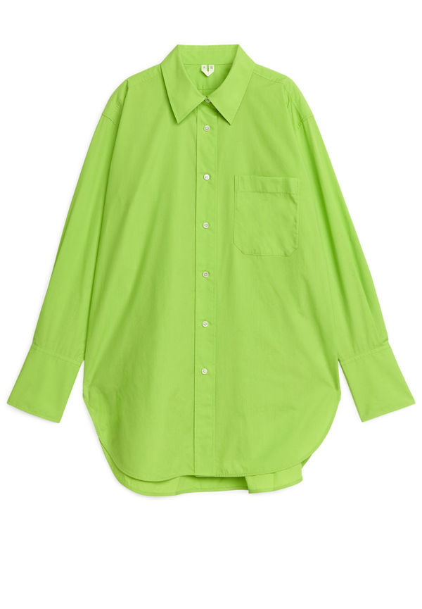 Oversized Poplin Shirt - Green