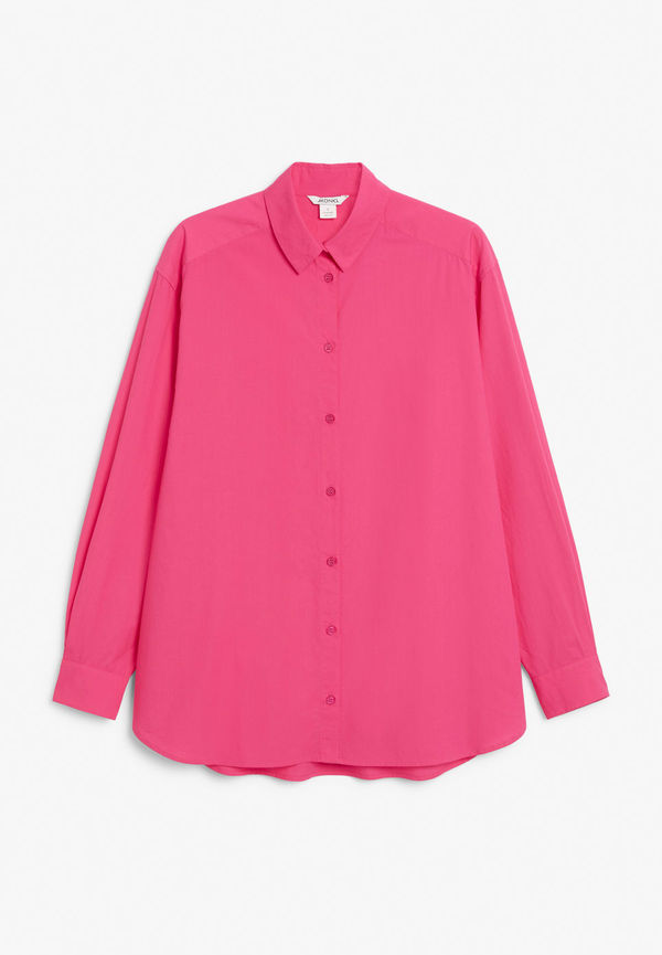 Oversized poplin shirt - Pink